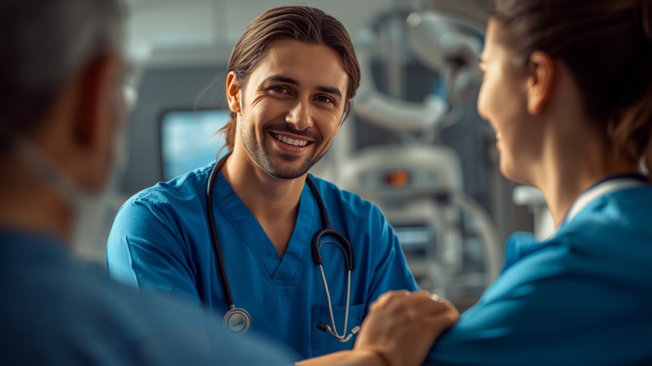 ATA begleitet eine Patientin vor der Narkose