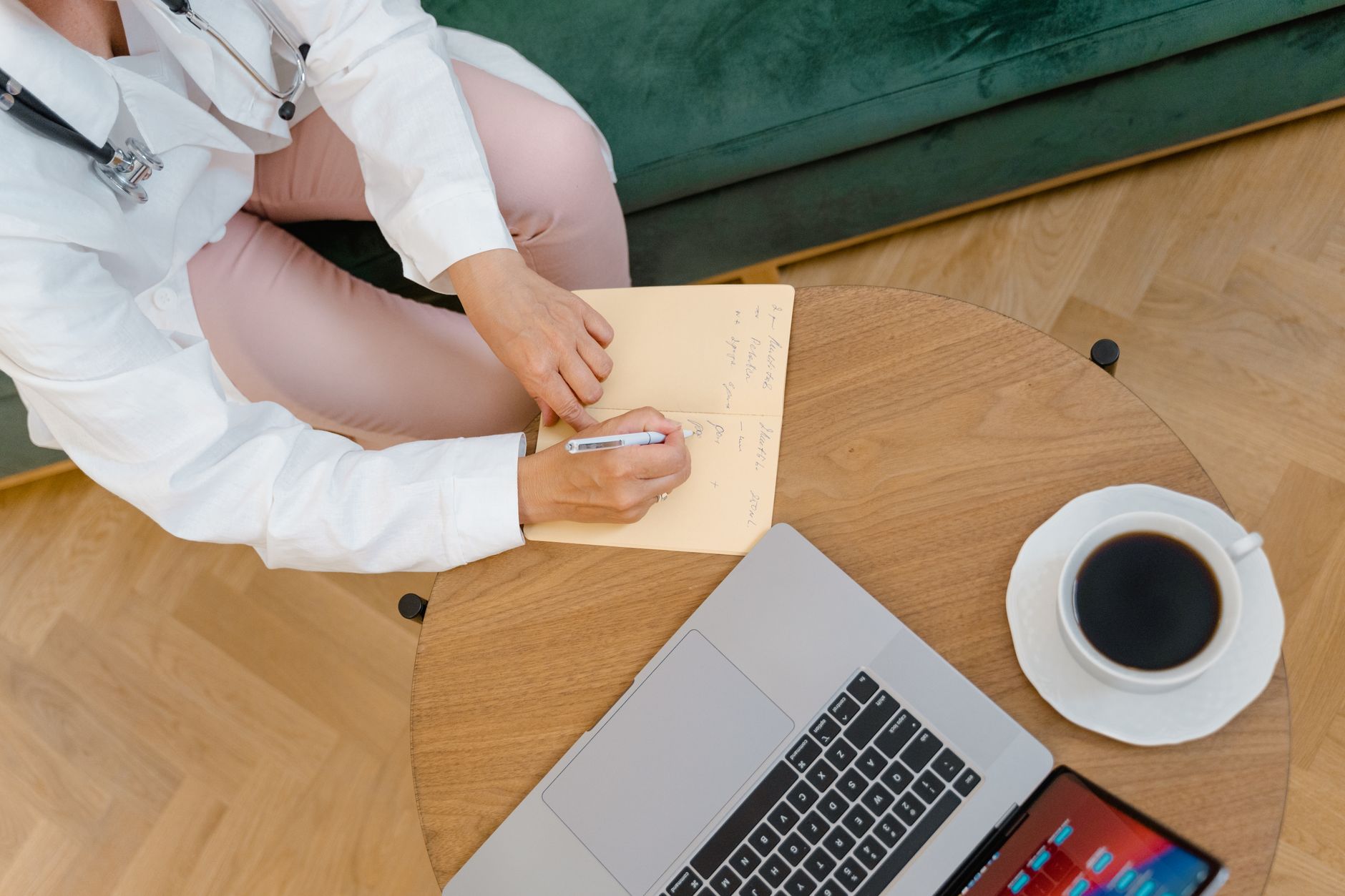 Doctor reviewing recognition paperwork