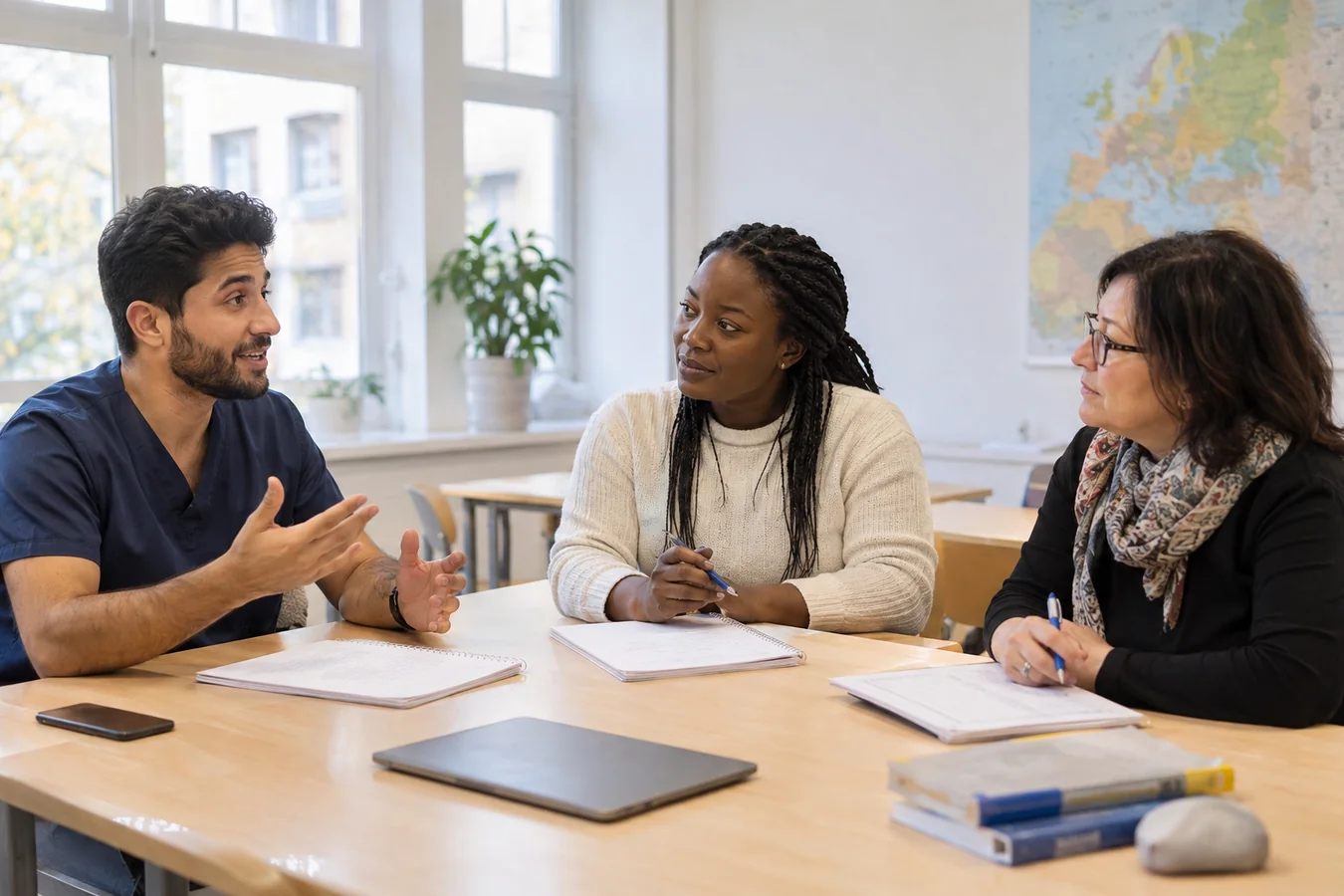 Spoken German practice in a learning group