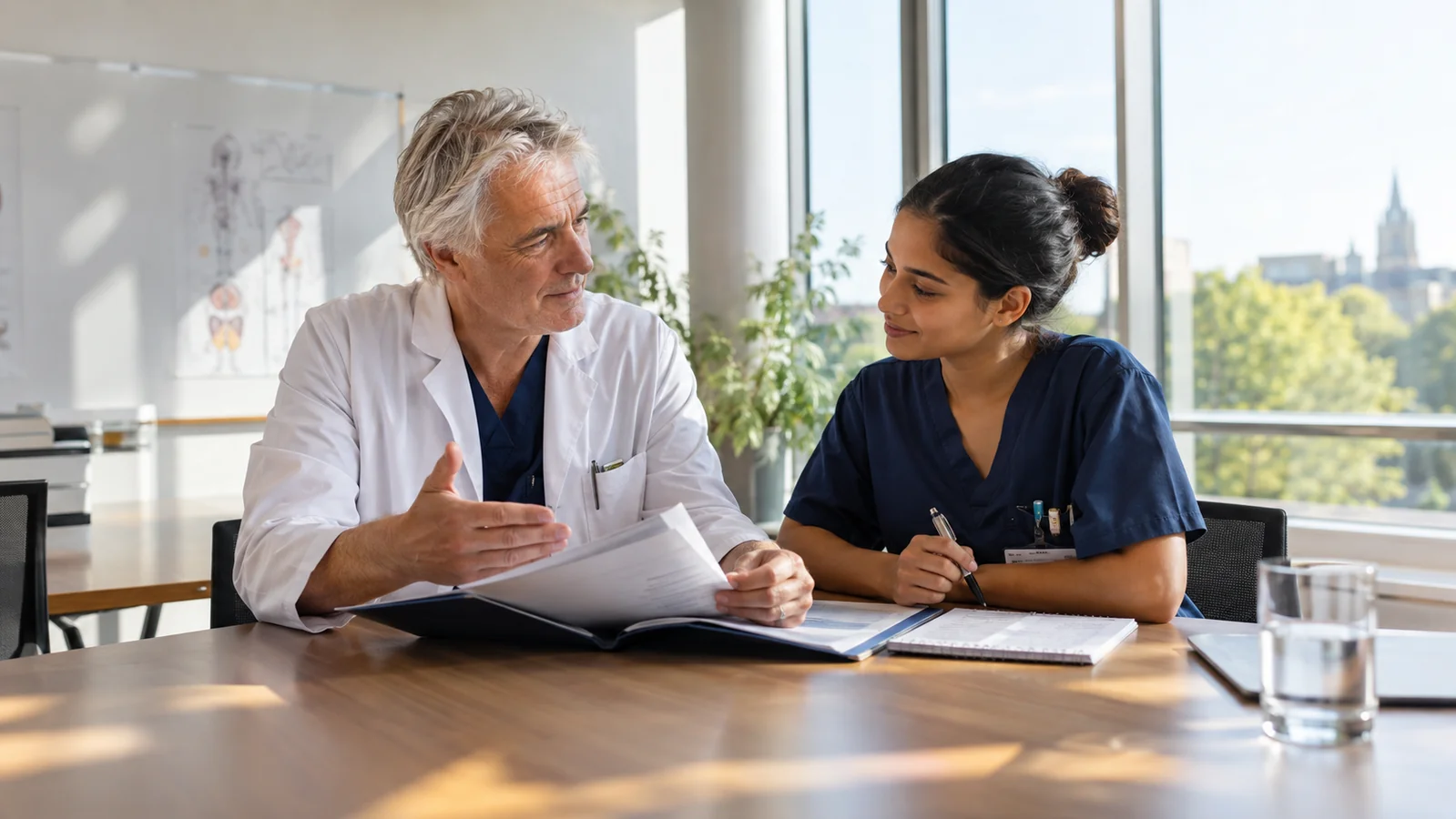 Ärztliches Ausbildungsgespräch im Krankenhaus