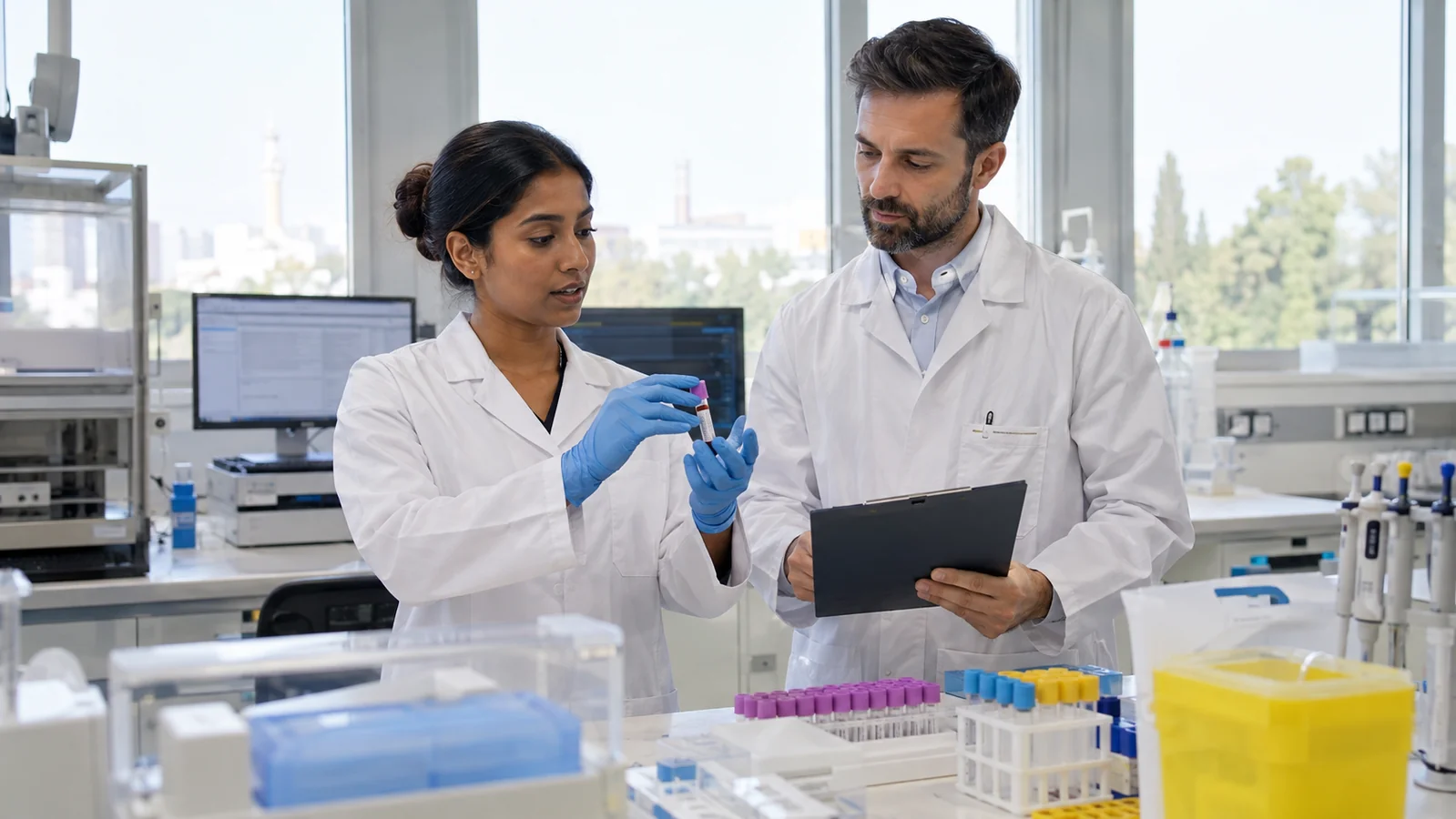 Práctica profesional en un laboratorio clínico