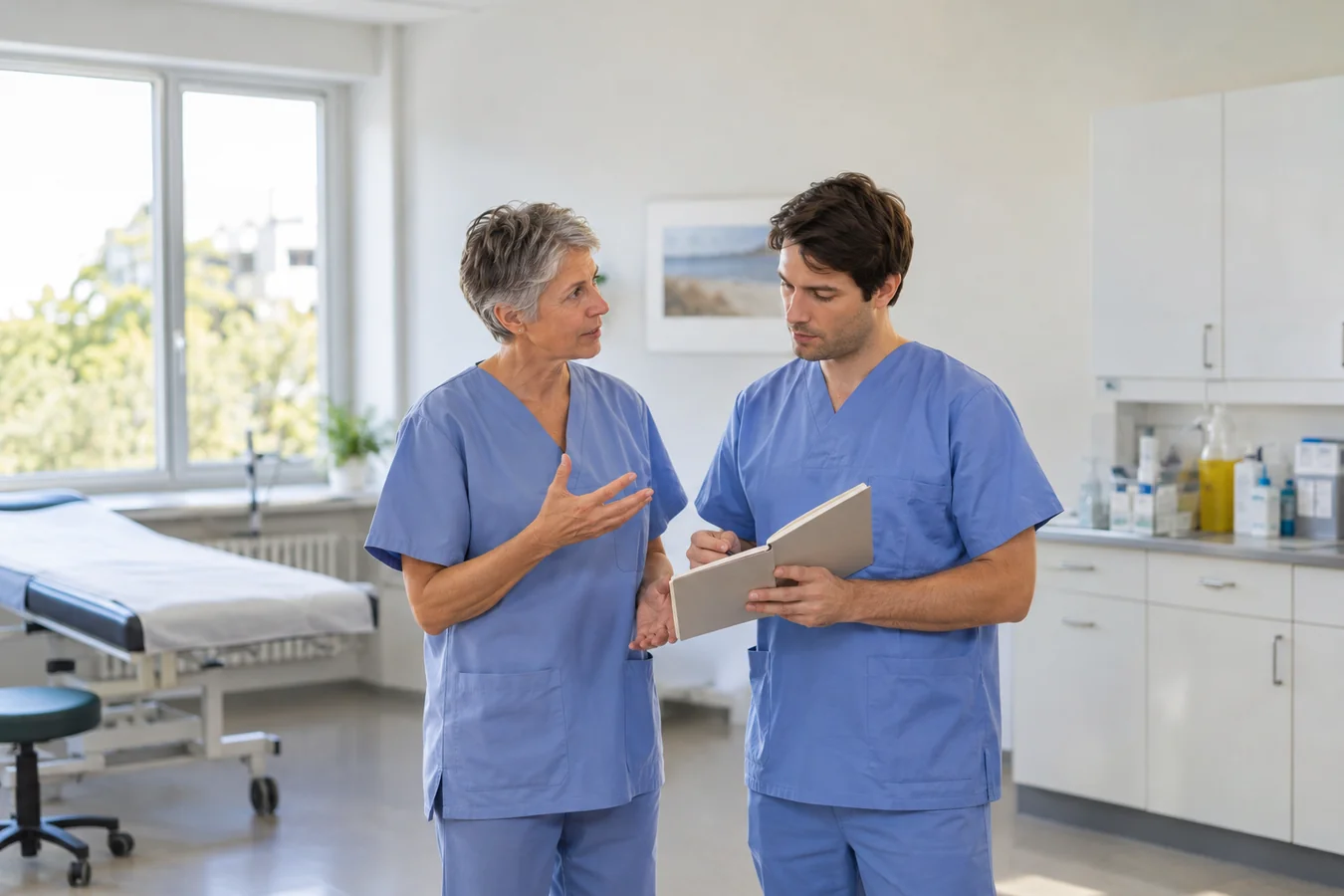 Work conversation between medical professionals