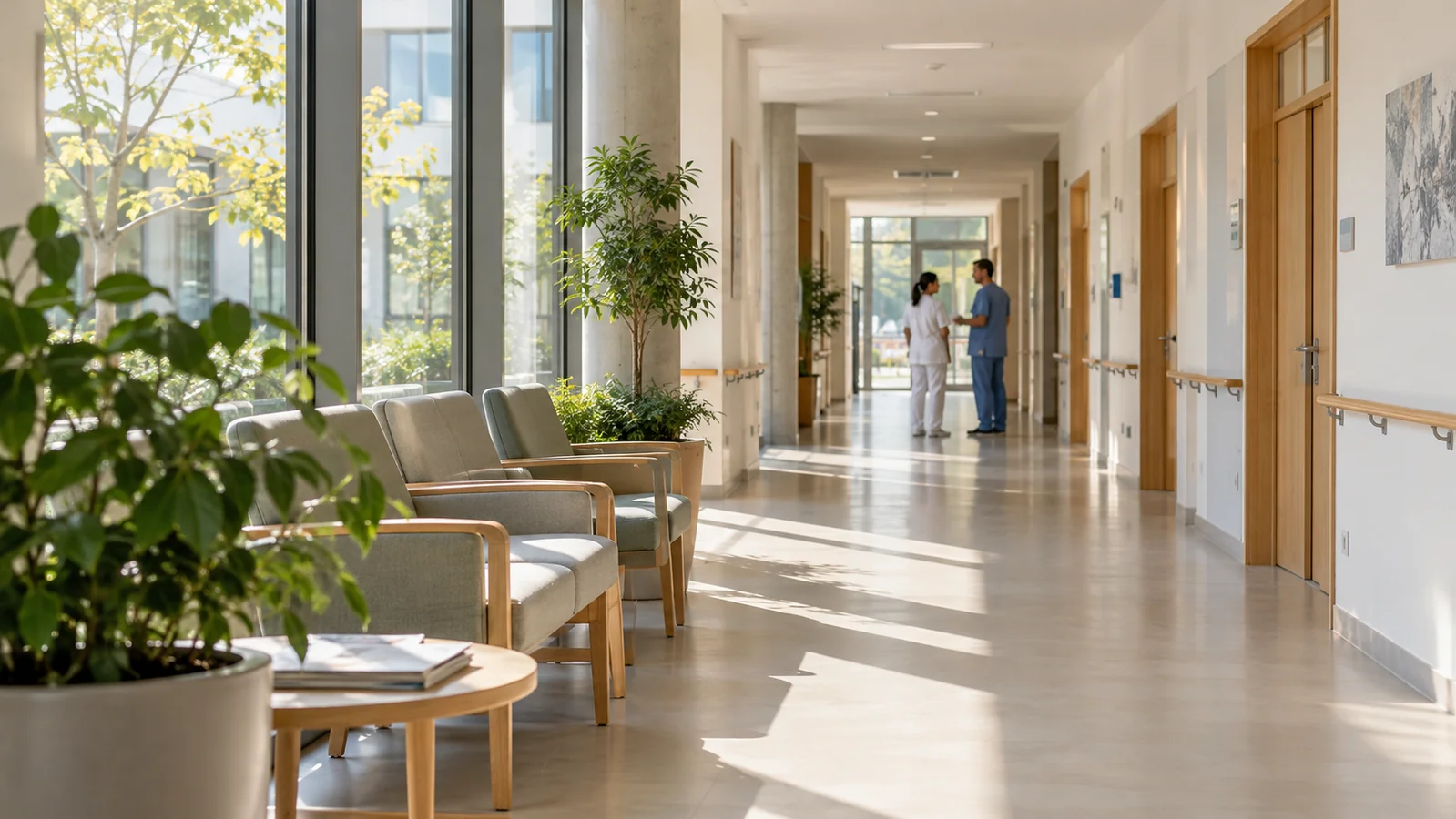 Pasillo de un hospital moderno